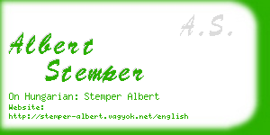 albert stemper business card